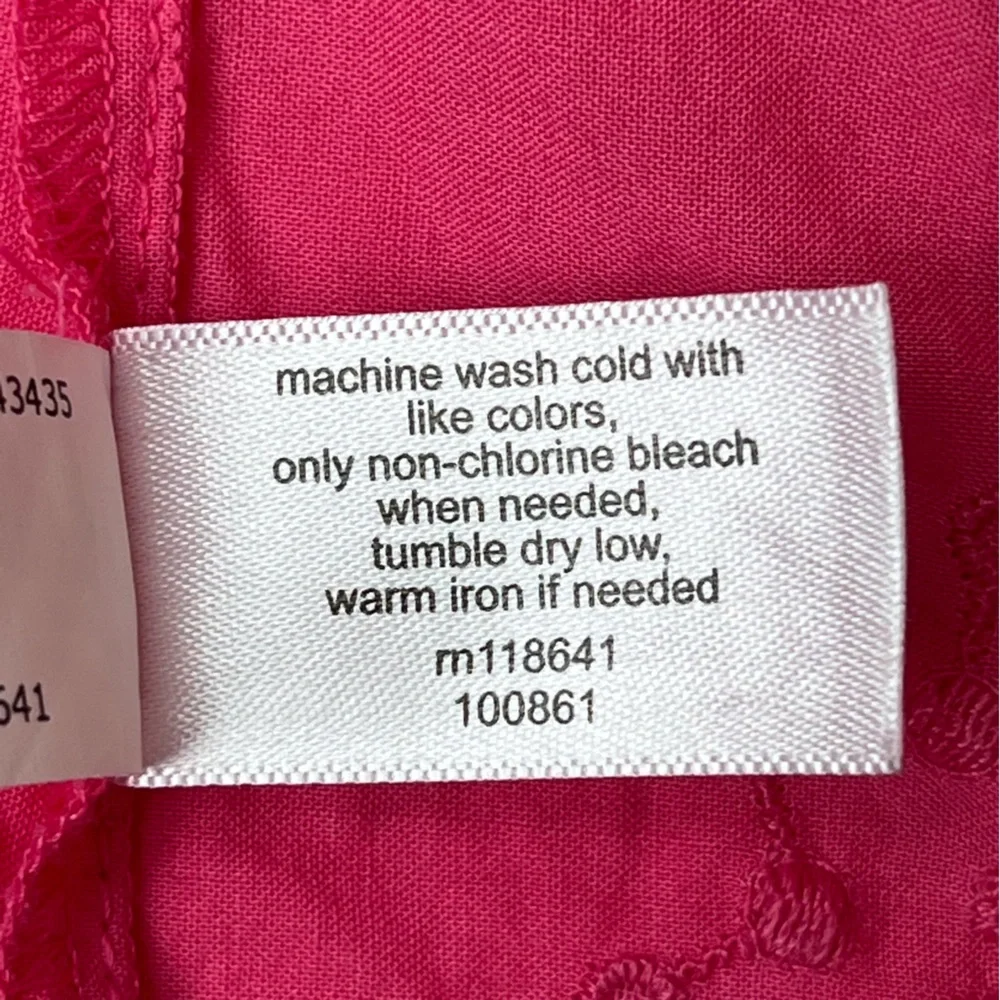 Lane Bryant Tank Top Size 16 Pink Embroidery Cotton Airy Breezy Square Neck